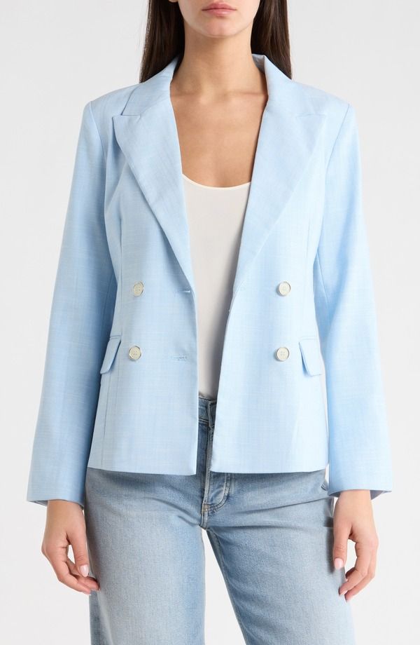 ヴィンスカムート レディース アウター ジャケット・ブルゾン Vince Camuto Double Breasted Jacket Sky