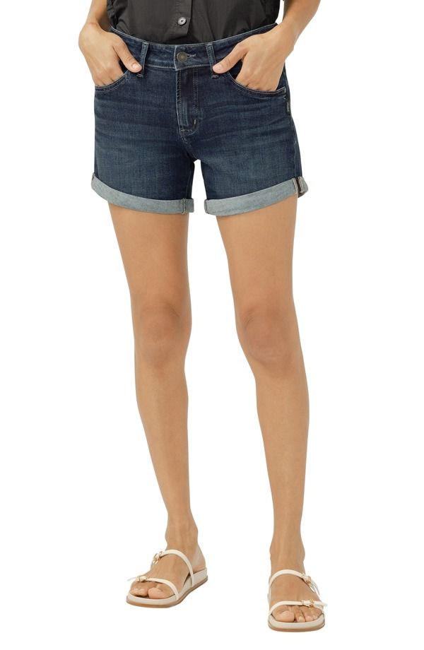 シルバー ジーンズ レディース ボトムス デニムパンツ ショートパンツ Silver Jeans Co Mid Rise Denim Boyfriend Shorts Bonita デニム