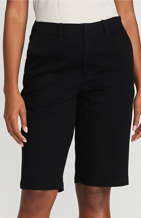 ランズエンド レディース ボトムス ハーフパンツ・ショーツ ショートパンツ Lands End Elastic Back Classic 12 Chino Shorts Black ブラック