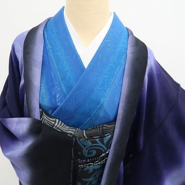 【新品・夏羽織】紋紗 縦暈し 夏着物 正絹 仕付け糸付 ロング丈 tomihisa“艶めいてミステリアス！おとな色に風薫る忘れ難き情景”8805