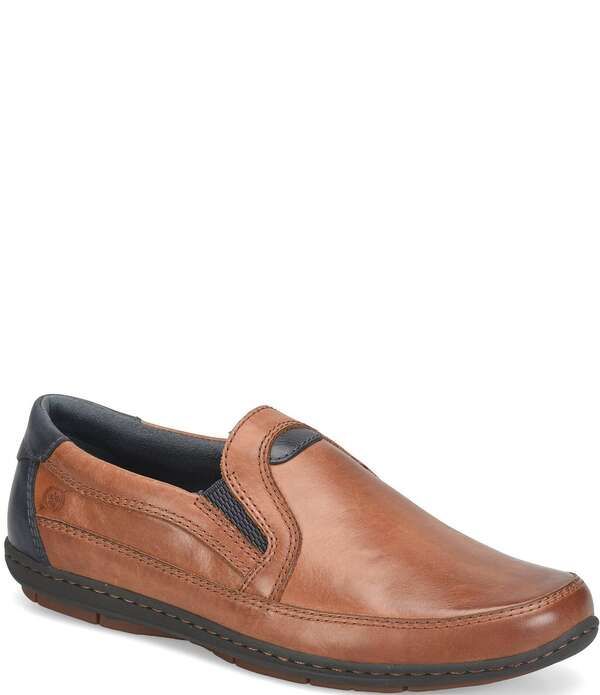 ボーン メンズ シューズ スリッポン・ローファー レザー Born Mens Wilkins Leather SlipOns Brown ブラウン