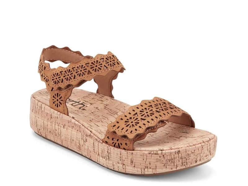 アース レディース シューズ サンダル EarthSlata Wedge Sandal Cognac