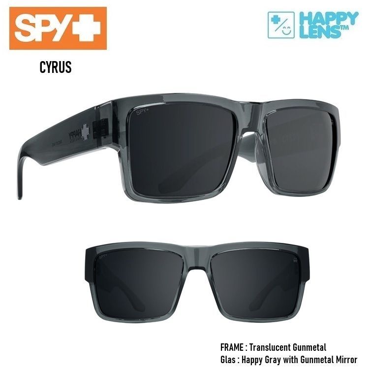SPY OPTIC スパイ 【 CYRUS 】 【 Translucent Gunmetal - Happy Gray with Gunmetal Mirror 】 ハッピーレンズ HAPPY LENS ！ 送料無料！！スパイサングラス正規品