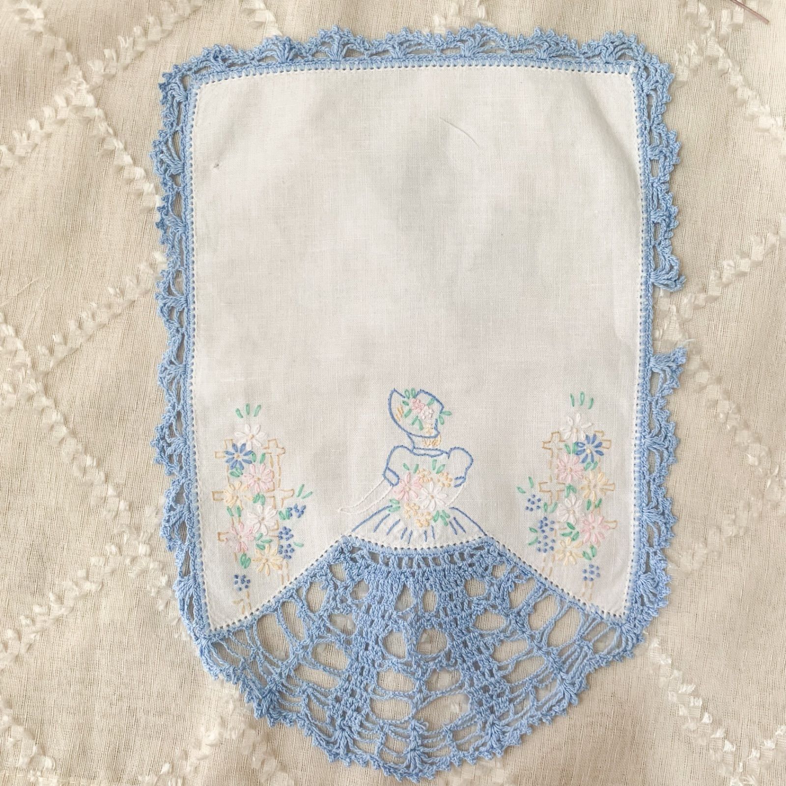 ヴィンテージ 手刺繍ドイリー レース 海外紙モノ・ファブリックセット
