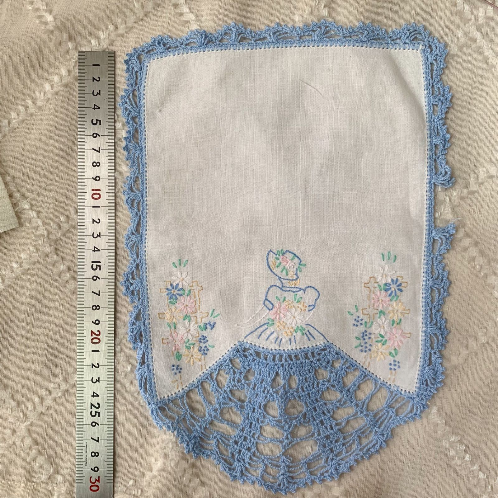 ヴィンテージ 手刺繍ドイリー レース 海外紙モノ・ファブリックセット