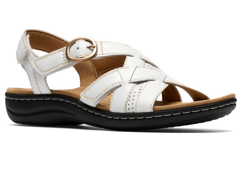 クラークス レディース シューズ サンダル Clarks Laurieann Mae White Leather ホワイト