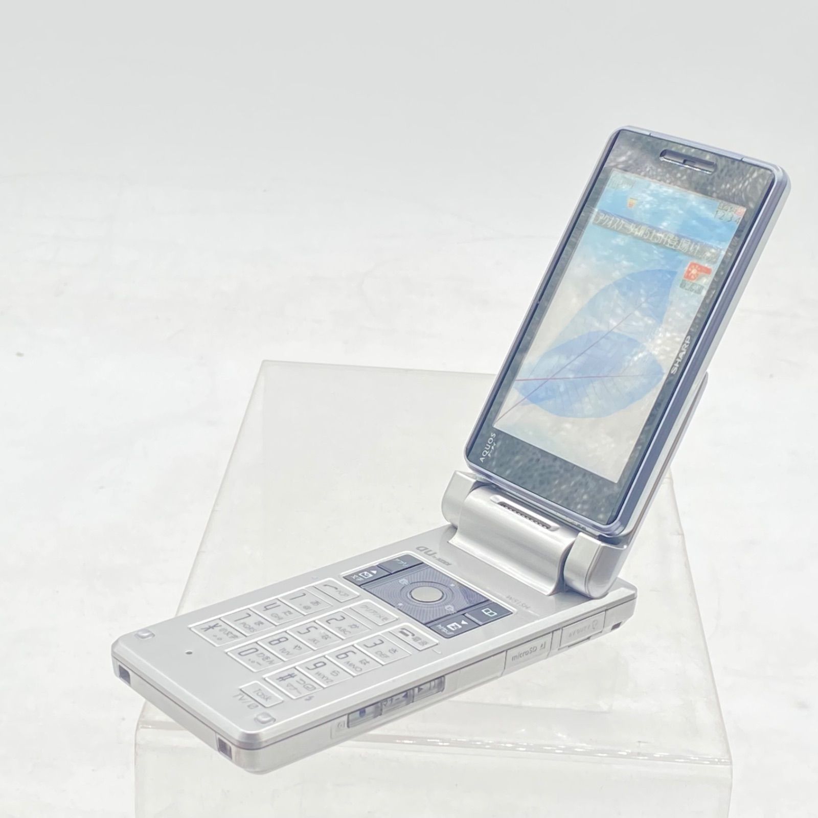 au sharp AQUOS mobile phone W51SH platinum silver mobile phone mockup model