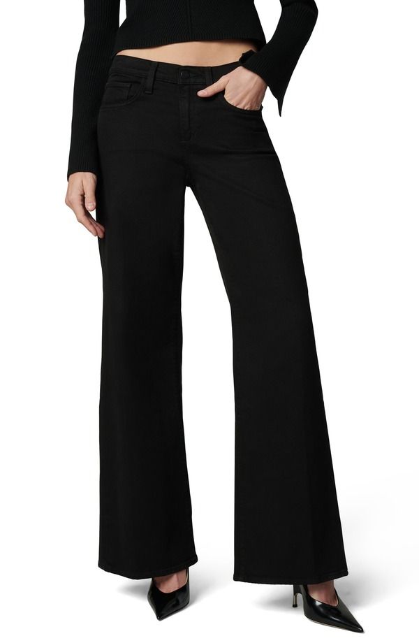 ジョーズ レディース ボトムス デニムパンツ ワイドレッグ ローライズ ジーンズ Joes The Lou Low Rise Wide Leg Jeans Black ブラック