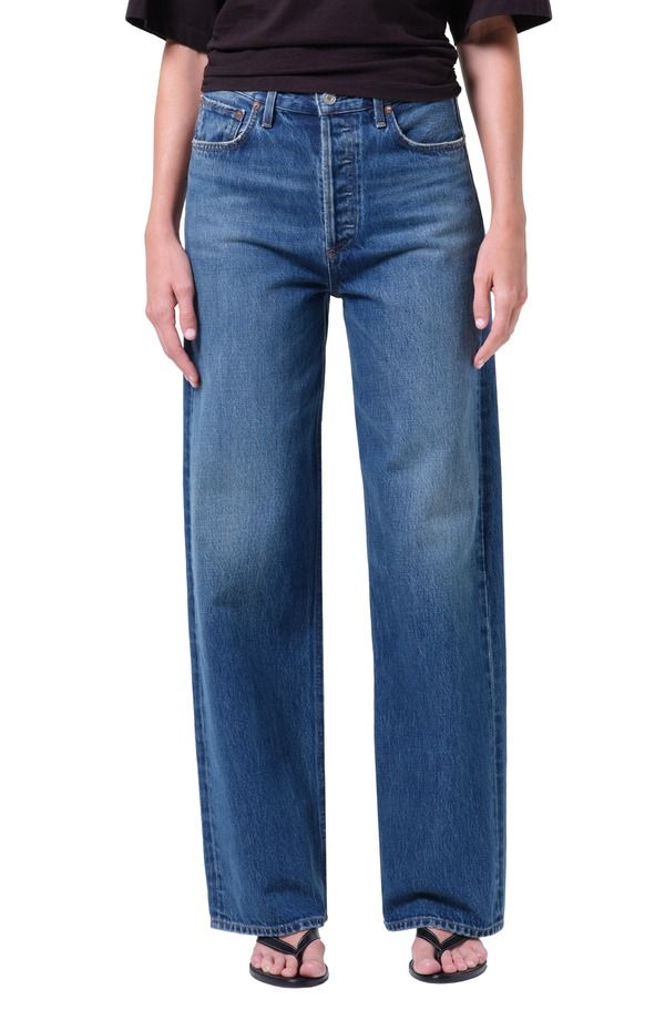 アゴルド レディース ボトムス デニムパンツ ワイドレッグ ハイウエスト ジーンズ AGOLDE Ren High Waist Wide Leg Jeans Chapter Dark Indigo イ