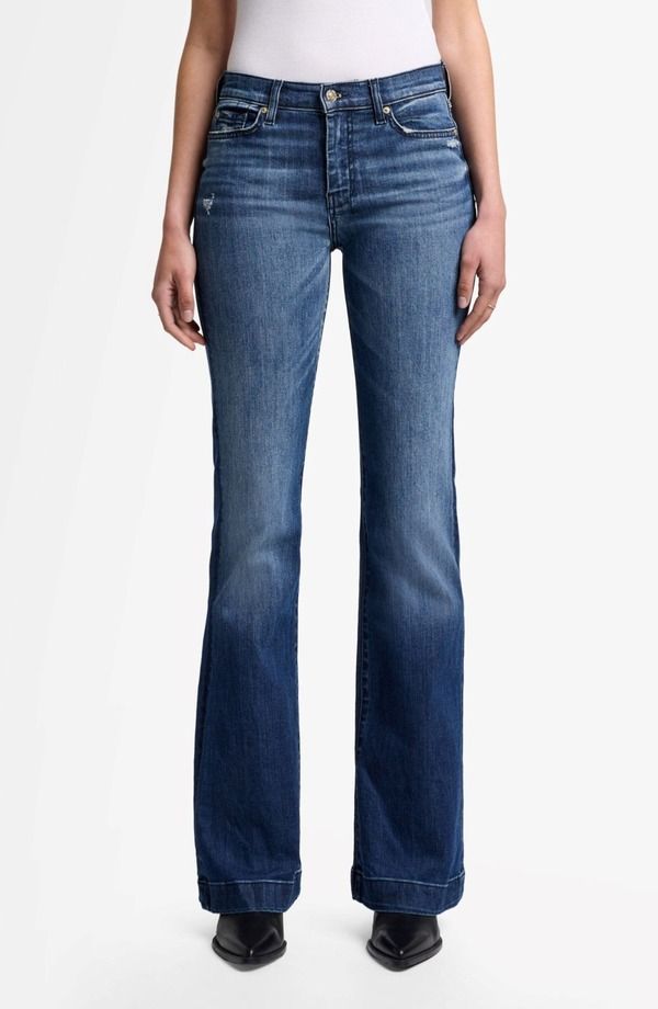 セブンフォーオールマンカインド レディース ボトムス デニムパンツ ジーンズ 7 For All Mankindojo Mid Rise Flare Jeans Lake Blu