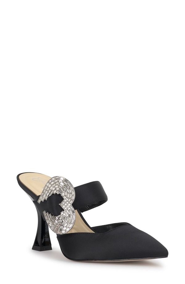 ジェシカシンプソン レディース シューズ サンダル サテン Jessica Simpson Favica Embellished Satin Slide Mule Black ブラック