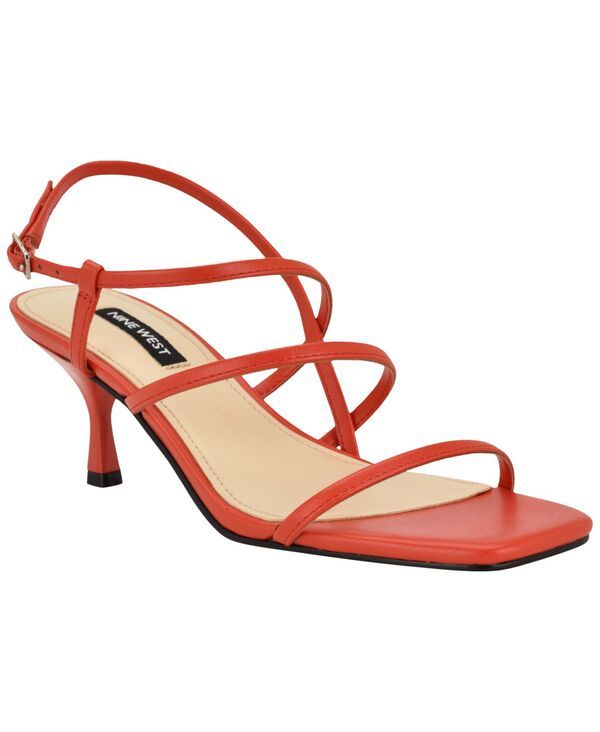 ナインウェスト レディース シューズ サンダル ヒール Nine West Womens Hindy Strappy Kitten Heel Dressandals Coral Red レッド