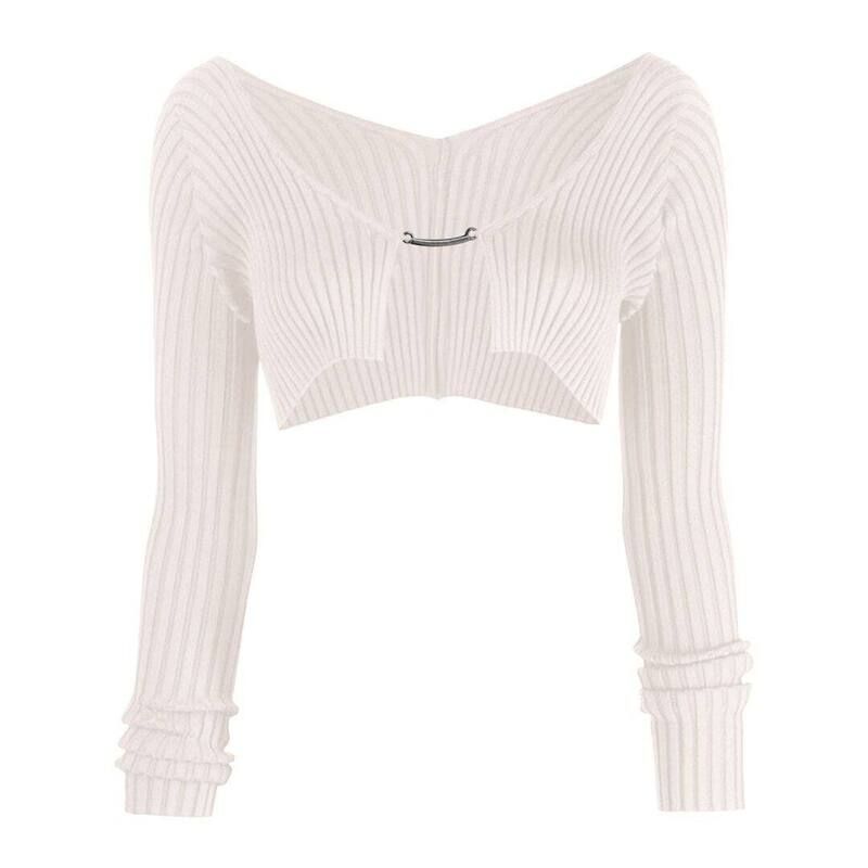 イエスファッション レディース アウター ニット・セーター リブニット カーディガン Yesfashion Womens Long Sleeve Crop Rib Knit Cardigan Ligh