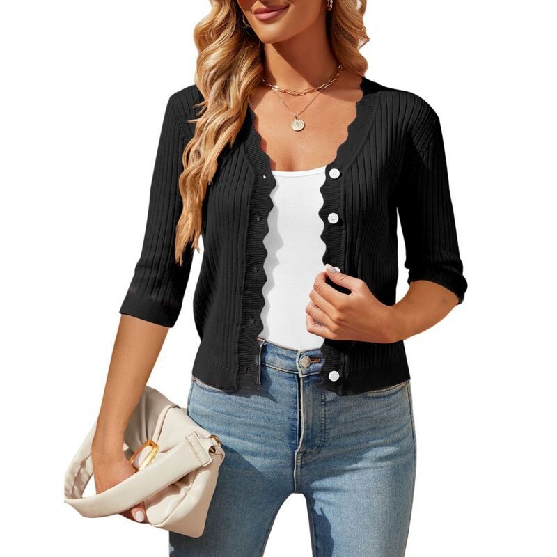 イエスファッション レディース アウター ニット・セーター Vネック ボタンダウン カーディガン ダウン Yesfashion Womens V Neck Lightweight Cardigan O