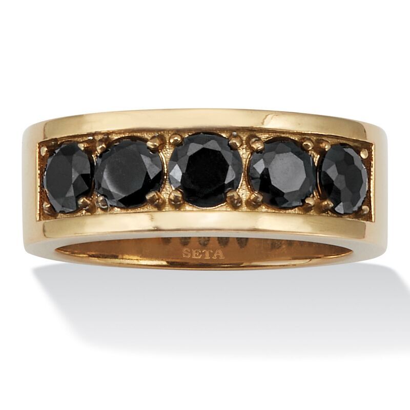 パームビーチジュエリー レディース アクセサリー リング PalmBeach Jewelry 175 TCW Mens Round Black Cubic Zirconia Ringold ゴールド
