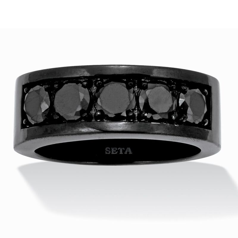 パームビーチジュエリー レディース アクセサリー リング PalmBeach Jewelry 175 TCW Mens Round Black Cubic Zirconia Ring Black ブラ