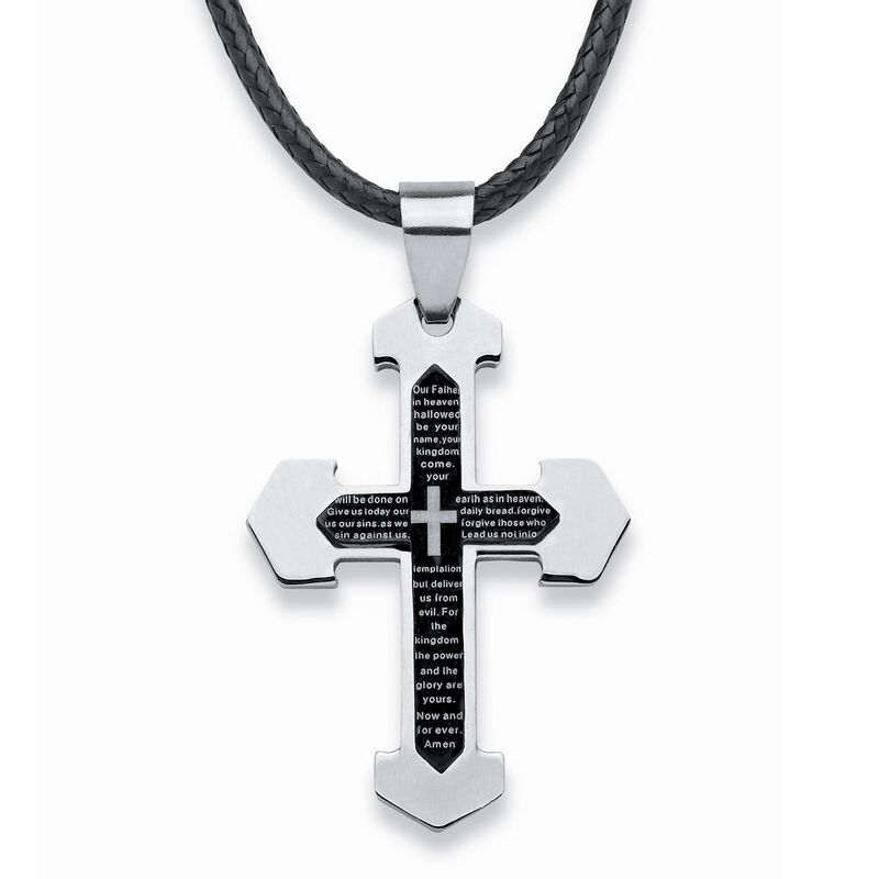 パームビーチジュエリー レディース アクセサリー ネックレス・チョーカー・ペンダントトップ Tシャツ PalmBeach Jewelry Mens Lords Prayer Cross Pendant 8,564円