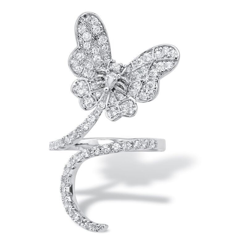 パームビーチジュエリー レディース アクセサリー リング PalmBeach Jewelry 107 Cttw PlatinumPlated PearCut Cubic Zirconia Butter