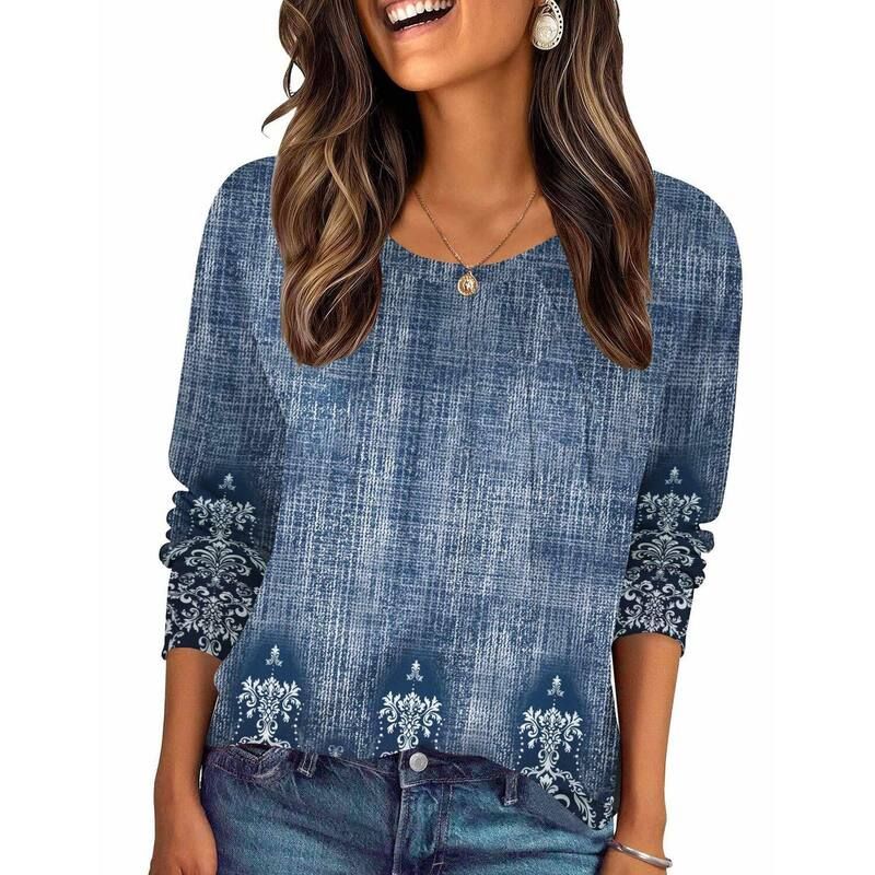 ジーグー レディース トップス Tシャツ クルーネック スウェット Zeagoo Womens Long Sleeve Crewneck Tunic Tops Casual Business Dres