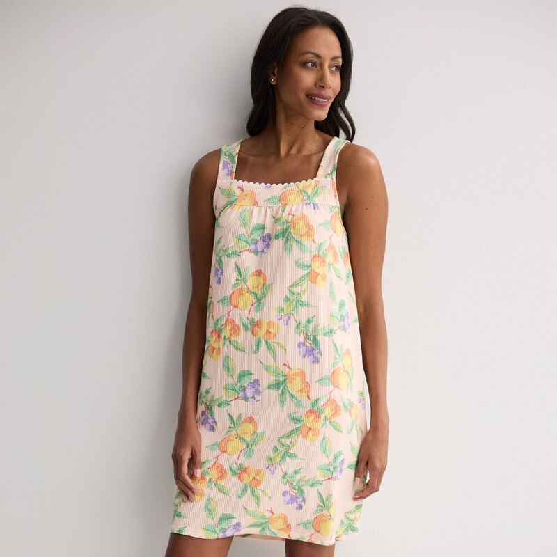 クロフト＆バロー レディース アンダーウェア ナイトウェア Womens Croft Barrow Crinkle Rib Sleep Chemise Sweet Orchard