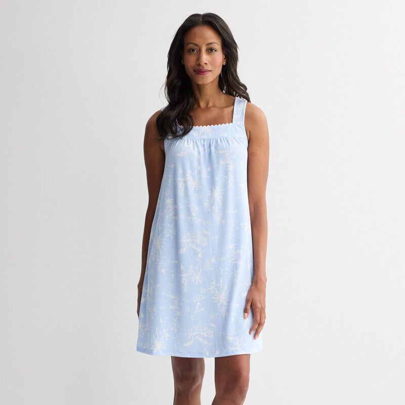 クロフト＆バロー レディース アンダーウェア ナイトウェア Womens Croft Barrow Crinkle Rib Sleep Chemise Harbor Holiday