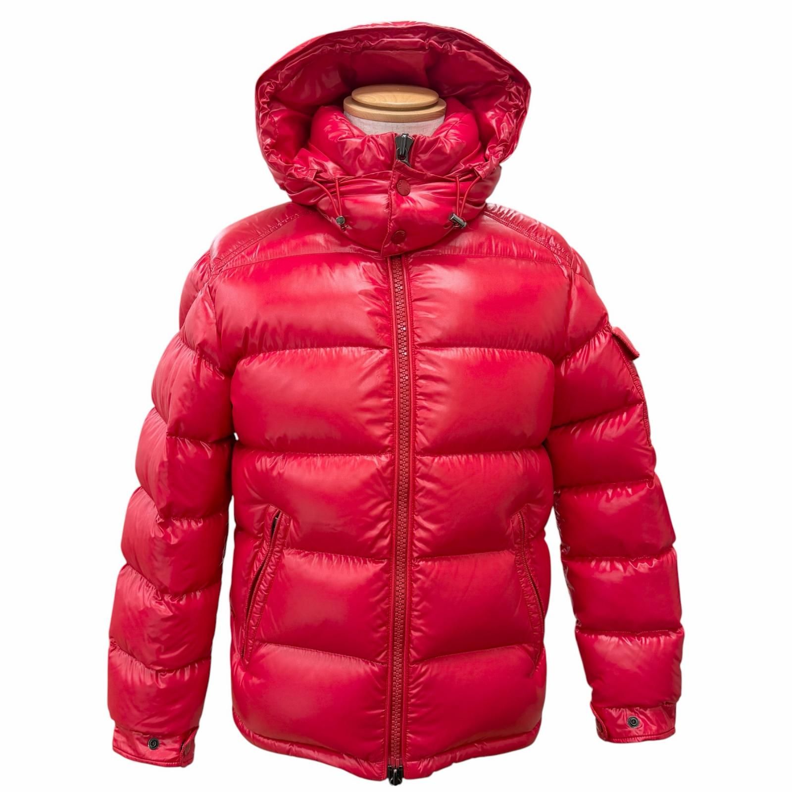 【モンクレール】マヤ　ダウンジャケット　2way ボルドー 140cm ロゴ 美品△MONCLER モンクレール MAYA マヤ ロゴワッペン付き フーデッド