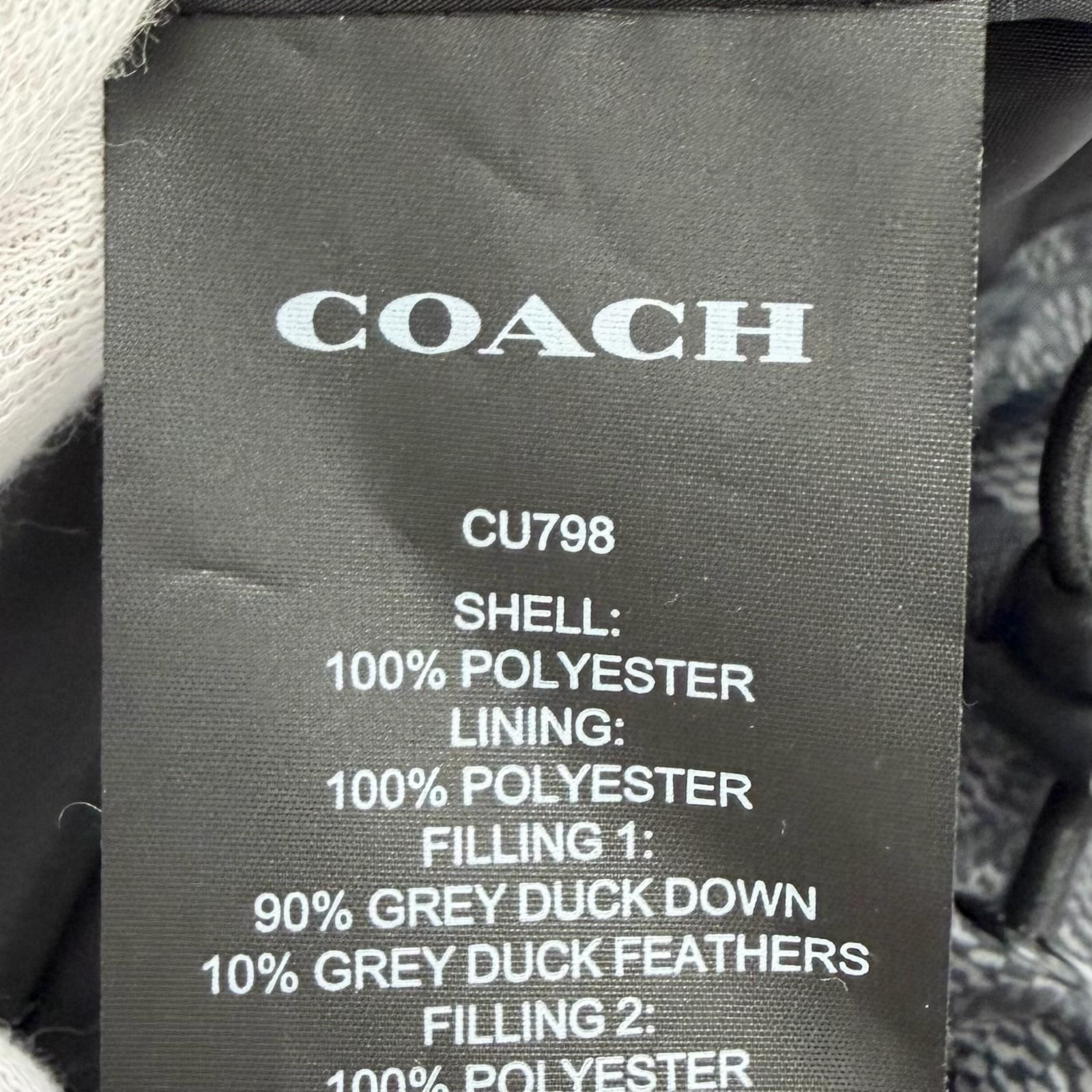 美品△COACH コーチ CU798 シグネチャー柄 スタンドカラー ジップ