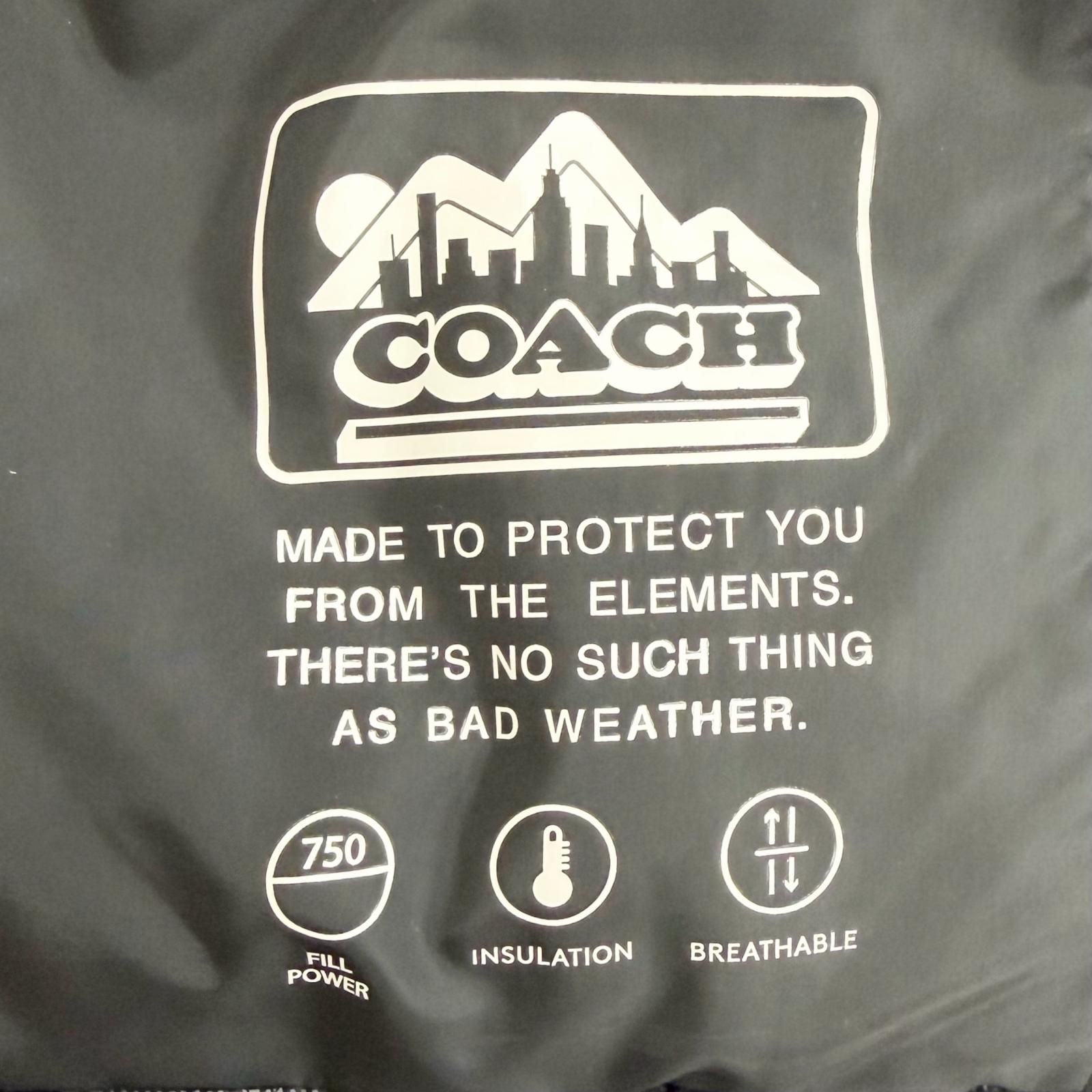 美品△COACH コーチ CU798 シグネチャー柄 スタンドカラー ジップ