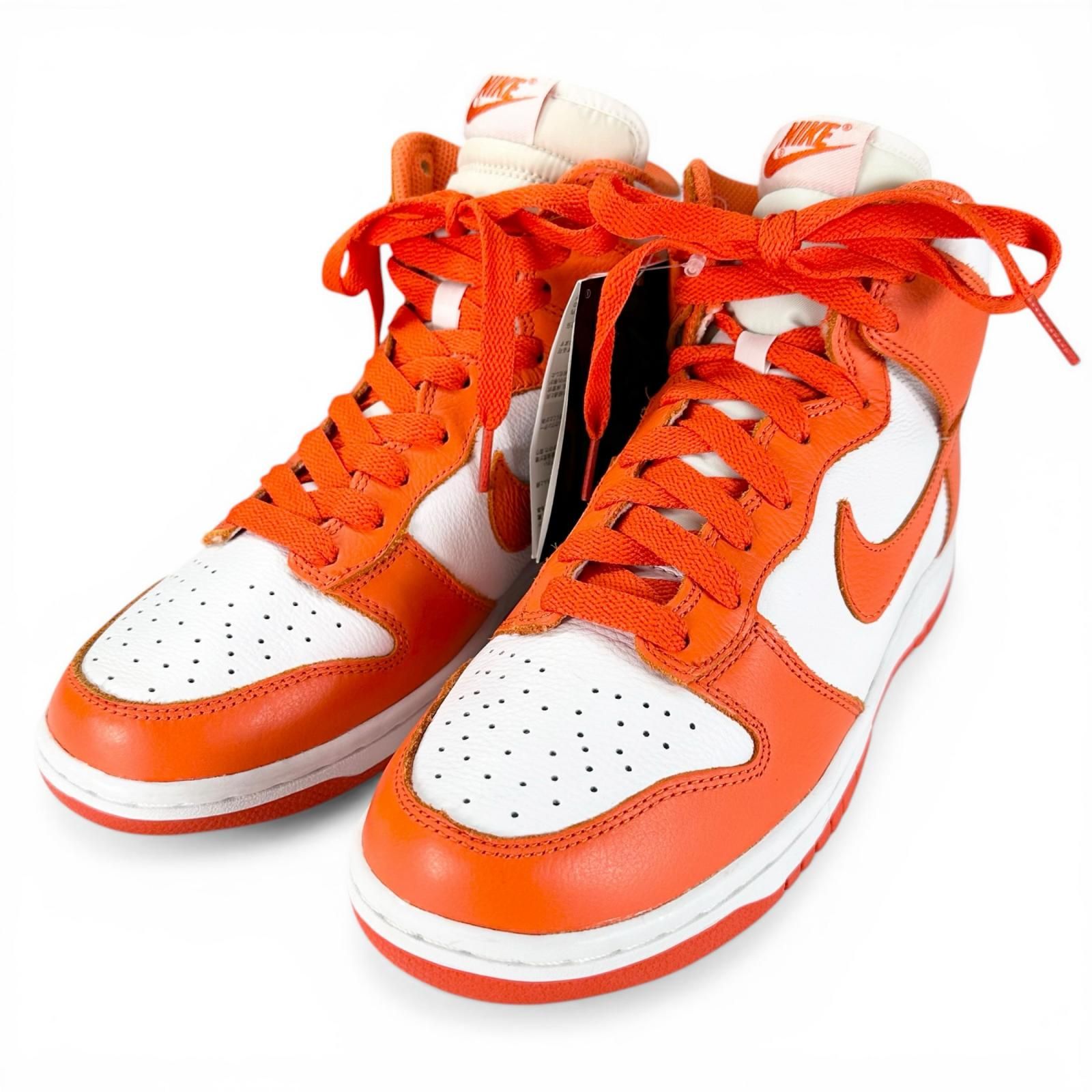 未使用品▲NIKE ナイキ 850477-101 DUNK RETRO QS シラキュース ダンク ハイ ハイカットスニーカー オレンジ ホワイト 26cm メンズ 箱付き