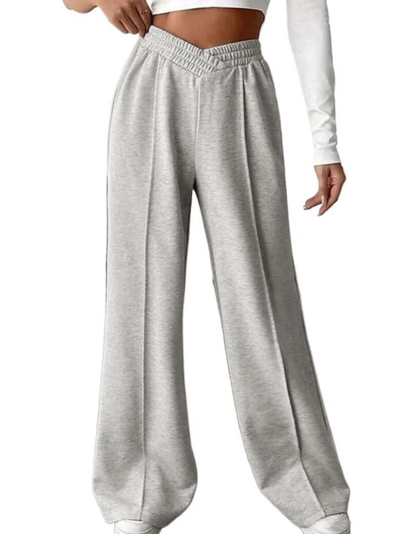 ファンジュライ レディース ボトムス カジュアルパンツ ワイドレッグ スウェットパンツ FUNJULY Womens High Waisted Wide Leg Pants Elastic Waist