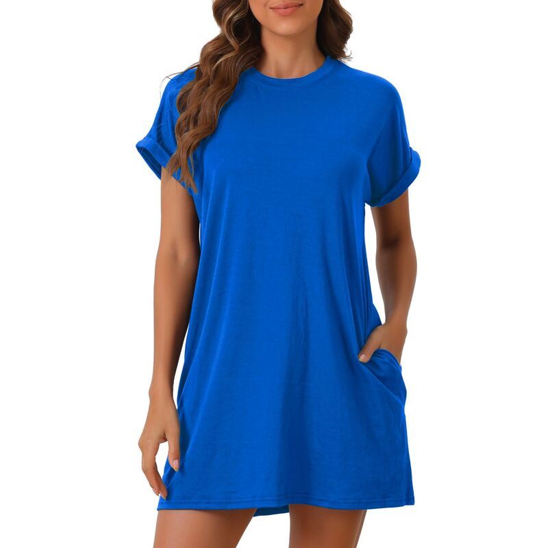 インスパイア シック レディース アンダーウェア ナイトウェア INSPIRE CHIC Womens Nightgown Sleep Dresshort Sleeve CrewNeck Soft N