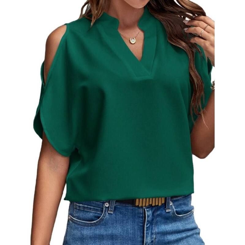 セオリア レディース トップス Tシャツ Vネック Seoria Womens Cold Shoulder Shirts V Neck Topshort Sleeve Summer T Shirts