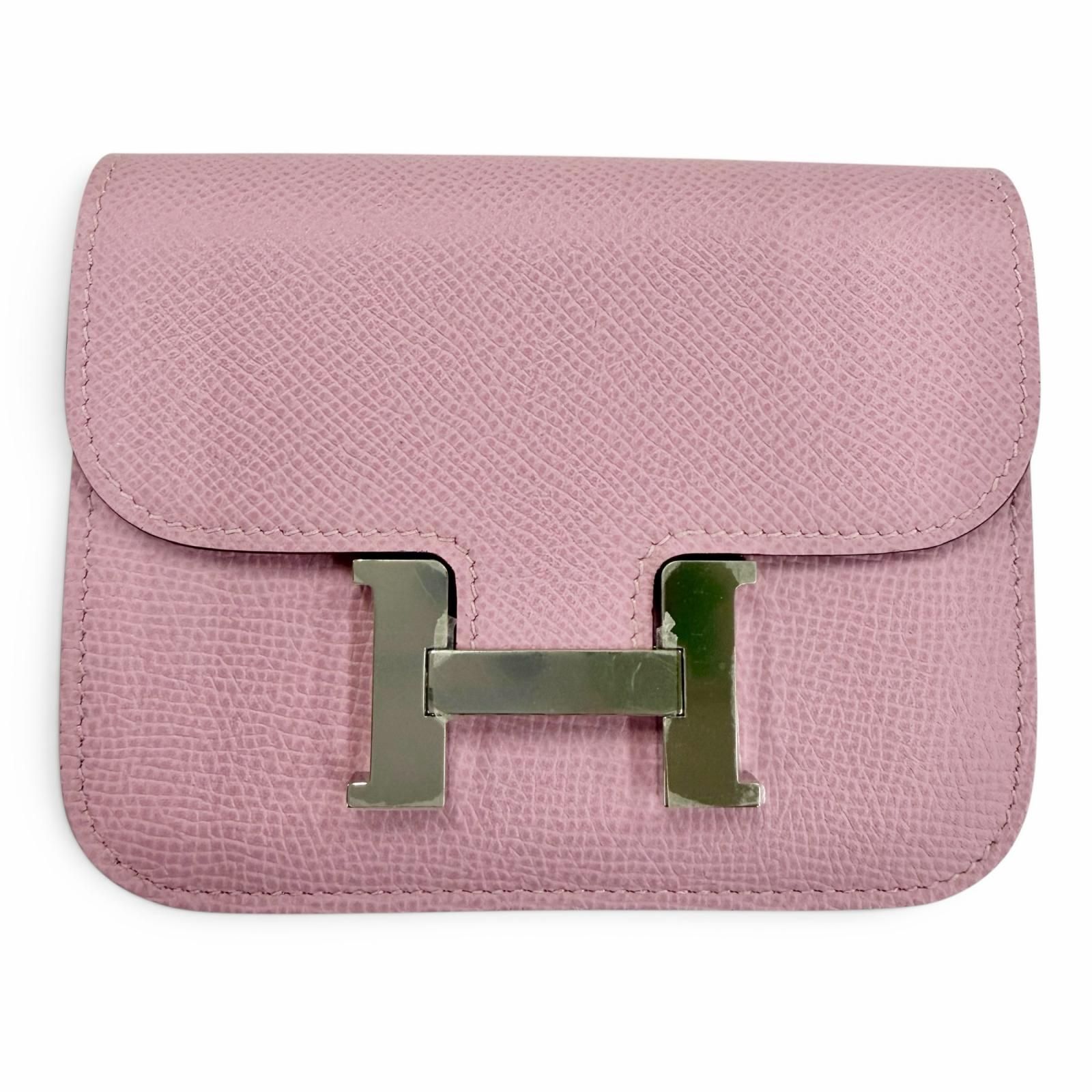 未使用品☆HERMES エルメス コンスタンススリム ヴォーエプソン モーヴシルベストル シルバー金具 コンパクトウォレット 二つ折り財布 B刻印 フランス製 レディース