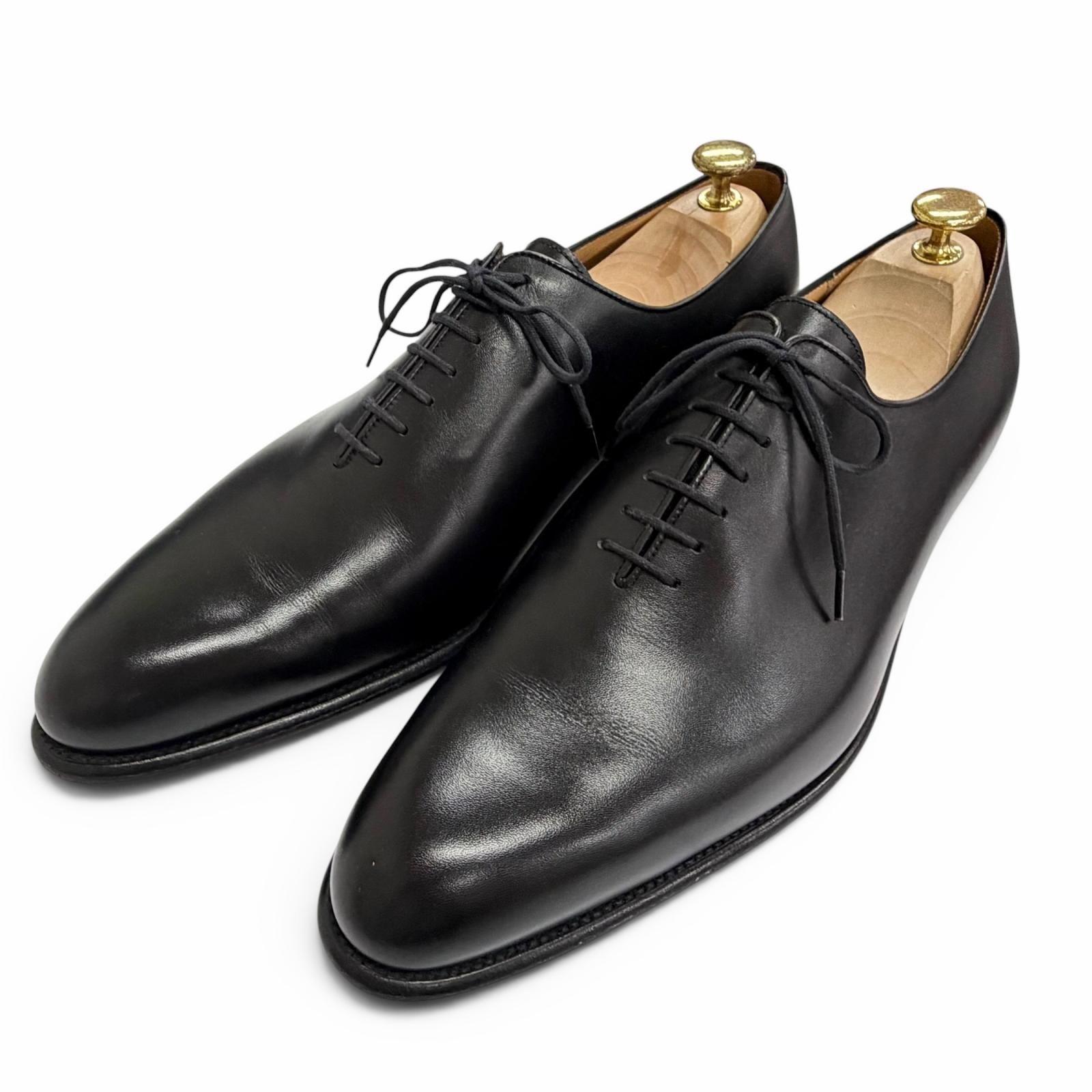極美品△J.M WESTON ジェイエムウエストン 402 フローラライン J0ラスト ホールカット レザーシューズ ブラック 9.5 フランス製 メンズ