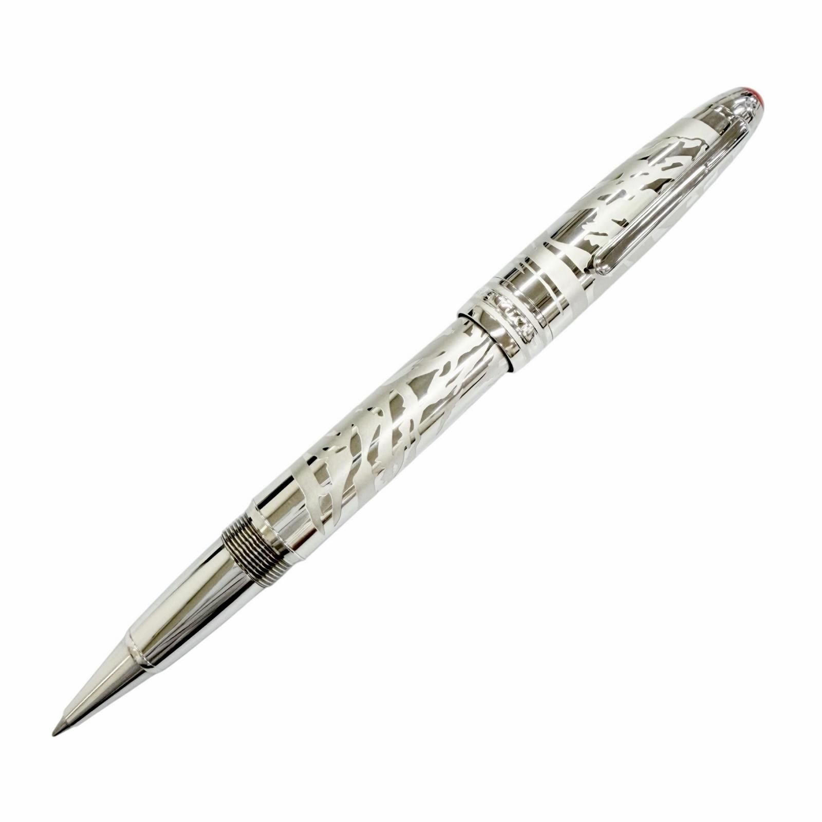 極美品△MONTBLANC モンブラン マイスターシュテュック オリンピック ヘリテイジ シャモニー 1924 ソリテール ル グラン ローラーボール 100周年記念 ボールペン シルバー レッド 筆記確認済み 箱・保存袋付き ドイツ製 メンズ