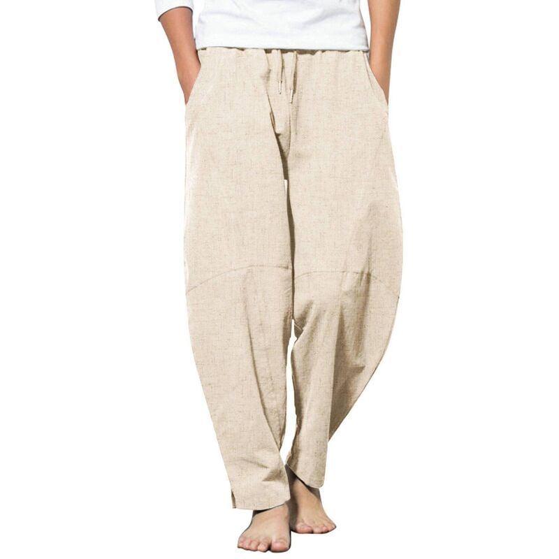 クーファンディ レディース ボトムス カジュアルパンツ ドローコードウエスト コットン リネン COOFANDY Men Cotton Linen Elastic Pants Drawstring W
