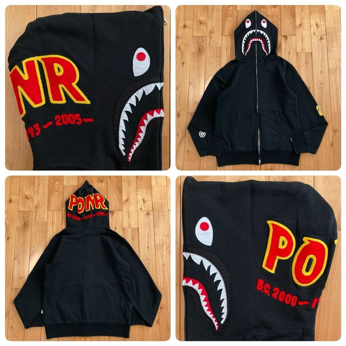 PONR シャーク パーカー Mサイズ ブラック shark full zip hoodie a bathing ape BAPE black エイプ ベイプ アベイシングエイプ yi826