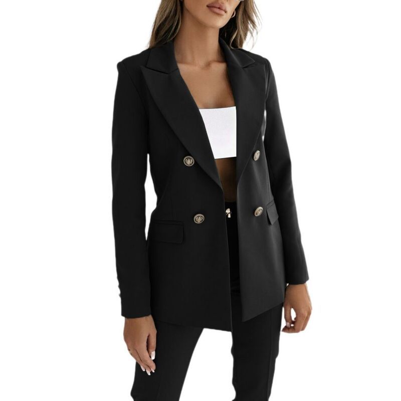 イエスファッション レディース アウター ジャケット・ブルゾン ブレザー Yesfashion Womens Business Casual Blazer Double Breasted Long S