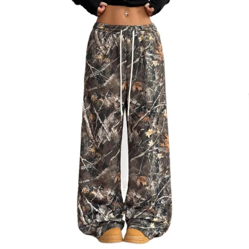 イエスファッション レディース ボトムス カジュアルパンツ ワイドレッグ スウェットパンツ Yesfashion Womens Camo Pants Wide Leg Baggy Sweatpants