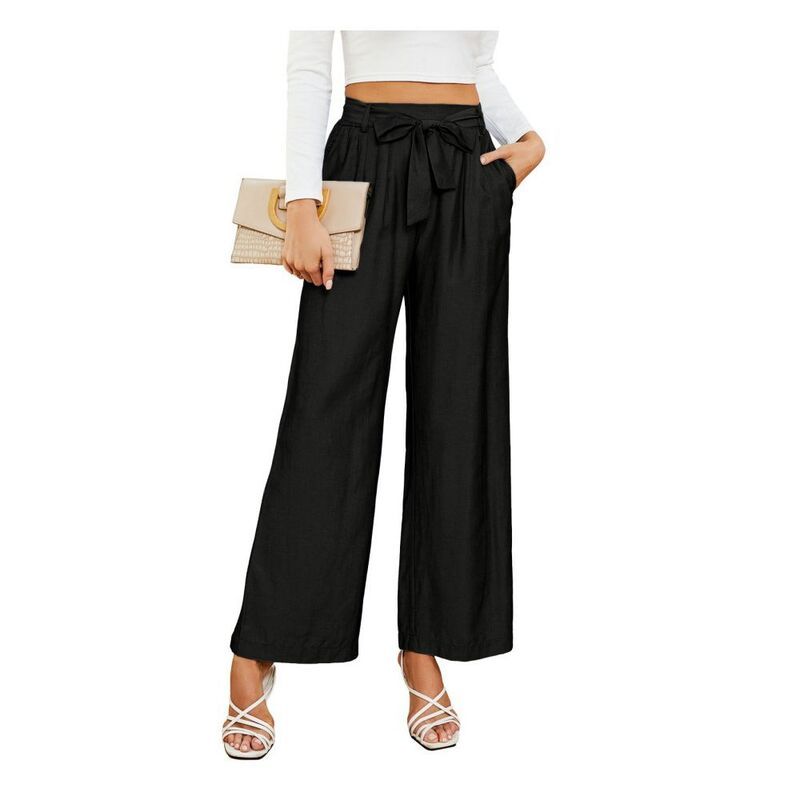 イエスファッション レディース ボトムス カジュアルパンツ ワイドレッグ ハイウエスト Yesfashion Womens Wide Leg Pants High Waist Loose Casual