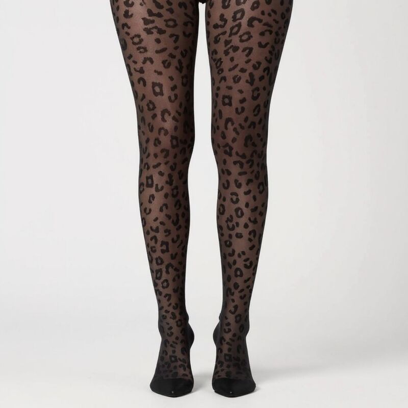アンナカシ レディース アンダーウェア 靴下 プリント シアー AnnaKaci Womensheer Leopard Printights with Allover Animal Pattern B