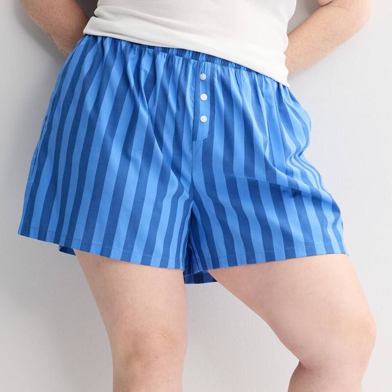 ソノマ レディース アンダーウェア ナイトウェア プラスサイズ ショートパンツ Plusize Sonoma Goods For Life Woven Pajama Shorts Blue Navy