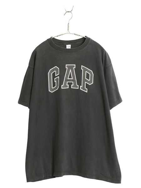 00s USA製 オールド ギャップ プリント 半袖 Tシャツ メンズ レディース L クルーネック ヘビーウェイト コットン カットソー トップス 黒