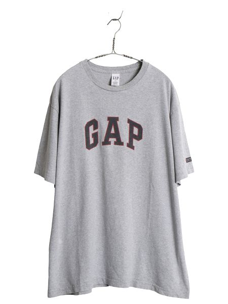 00s USA製 オールド ギャップ プリント 半袖 Tシャツ メンズ レディース L クルーネック ヘビーウェイト カットソー コットン トップス 灰