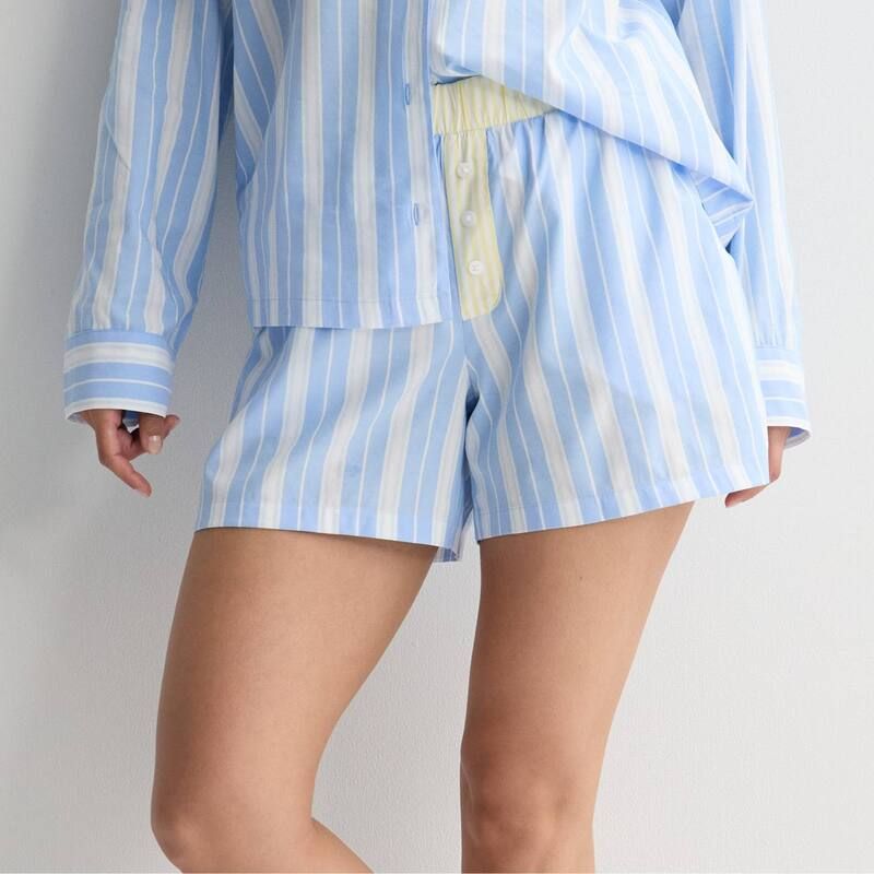 ソノマ レディース アンダーウェア ナイトウェア ショートパンツ Womensonoma Goods For Life Woven Pajama Shorts Blue White Stripe ホワ