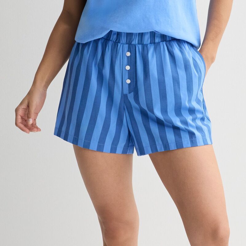 ソノマ レディース アンダーウェア ナイトウェア ショートパンツ Womensonoma Goods For Life Woven Pajama Shorts Blue Navy Stripe ネイビ