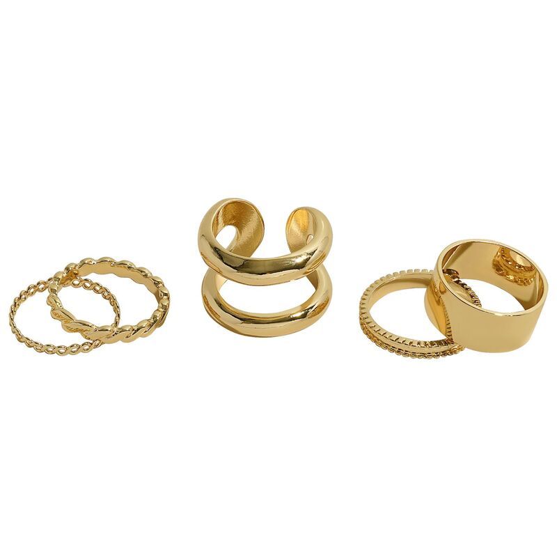 エンバリー レディース アクセサリー リング Emberly Gold Tone 5Piece Twist Split Ring Set Gold ゴールド