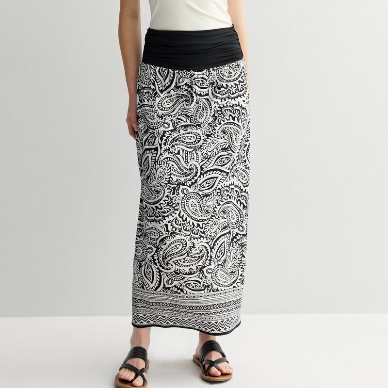 アプトナイン レディース ボトムスカート Womens Apt 9 Pull On Skirt Black Paisley ブラック