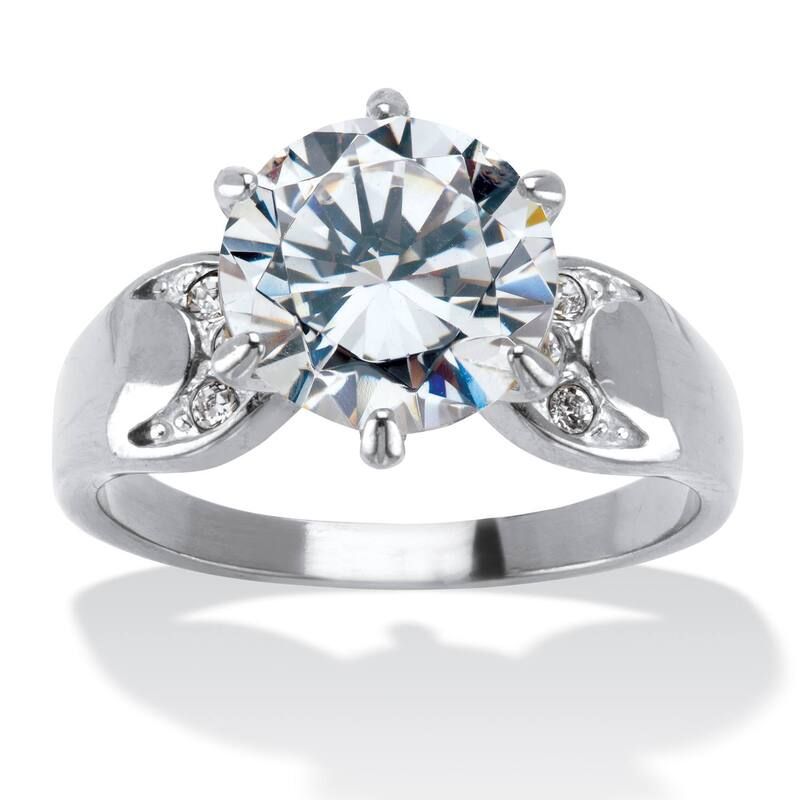 パームビーチジュエリー レディース アクセサリー リング Tシャツ PalmBeach Jewelry 4 TCW Cubic Zirconiand Crystal Accentstainlesste
