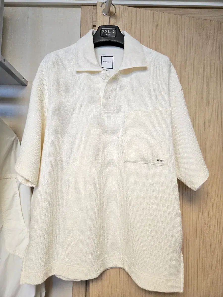 (46) ウーヨンミ(WOOYOUNGMI) ツイード 半袖 Tシャツ ニット カラーTシャツ アイボリー シャツ